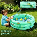 Resigilat|Piscina gonflabila pentru copii Ø100 cm, piscina mica cu 3 inele, pentru familie, gradina, curte si activitati outdoor