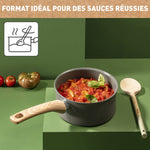 Resigilat|Tefal Renew cratita cu coada, 20 cm, ceramica, invelis antiaderent, aspect de lemn