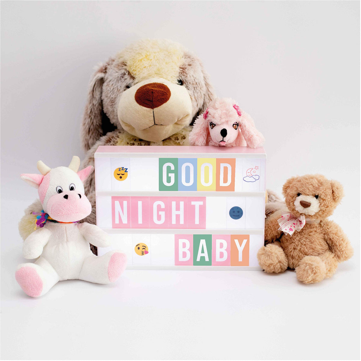 Resigilat|BONNYCO Light Box A4 roz, cu 400 litere si simboluri, caractere Ä Ö Ü ß, emoji, 2 markere si USB