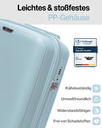 4FLY Leichter Hartschalen-Reisekoffer L - Groß 65 cm (60L) – Trolley Koffer mit TSA-Schloss, 4 Spinner-Doppelrollen & Aluminium-Teleskopgriff, Aufgabegepäck Reisegepäck