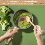 Resigilat|Tefal Renew cratita cu coada, 20 cm, ceramica, invelis antiaderent, aspect de lemn