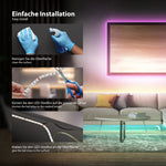 Resigilat|B.K.Licht banda LED RGB 5 m cu telecomanda, lumina colorata, dimabila, schimbare culori, pentru decor camera si gaming