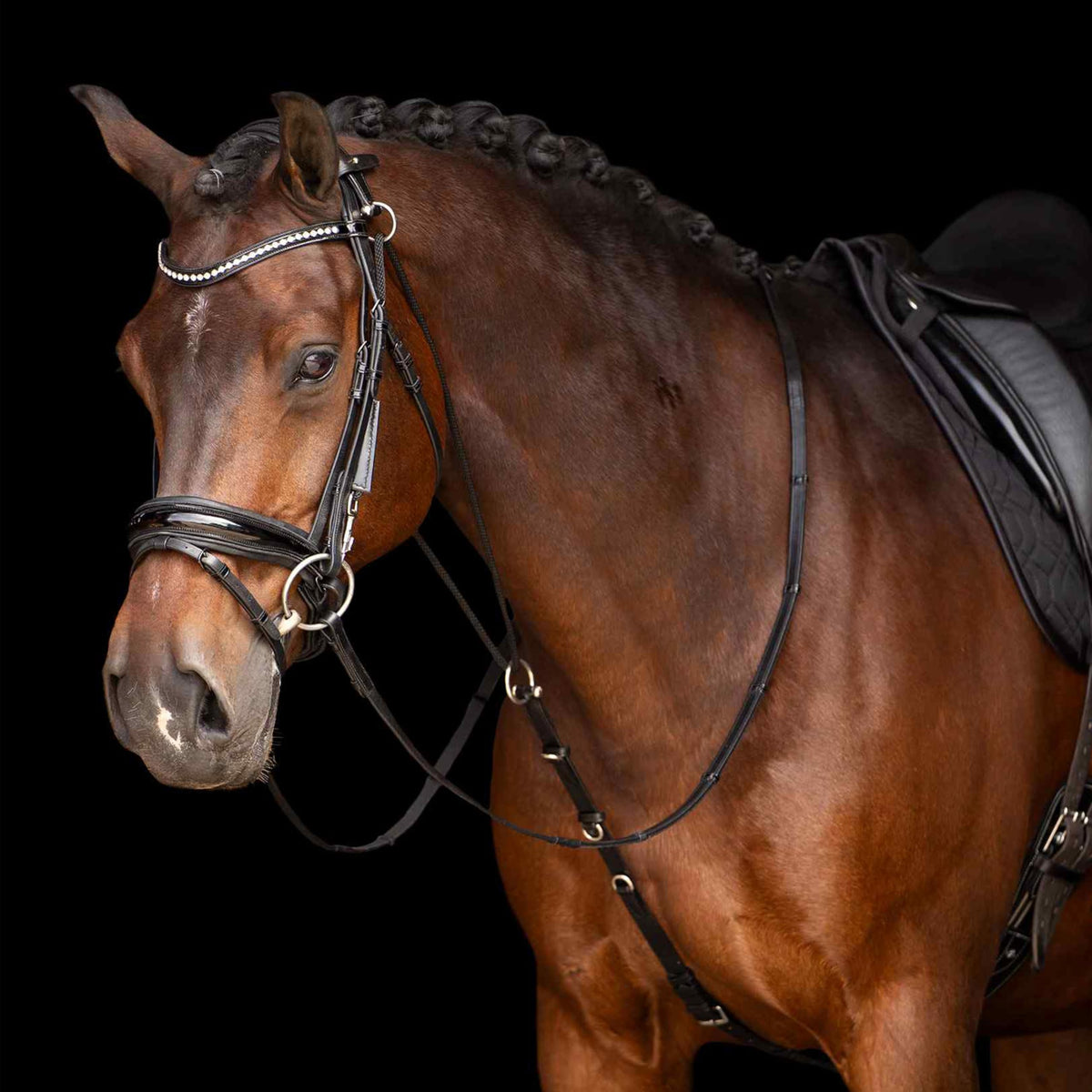 Resigilat|Imperial Riding Chambon IRH Core, ajutor de antrenament pentru cai din piele, negru, marimea Full