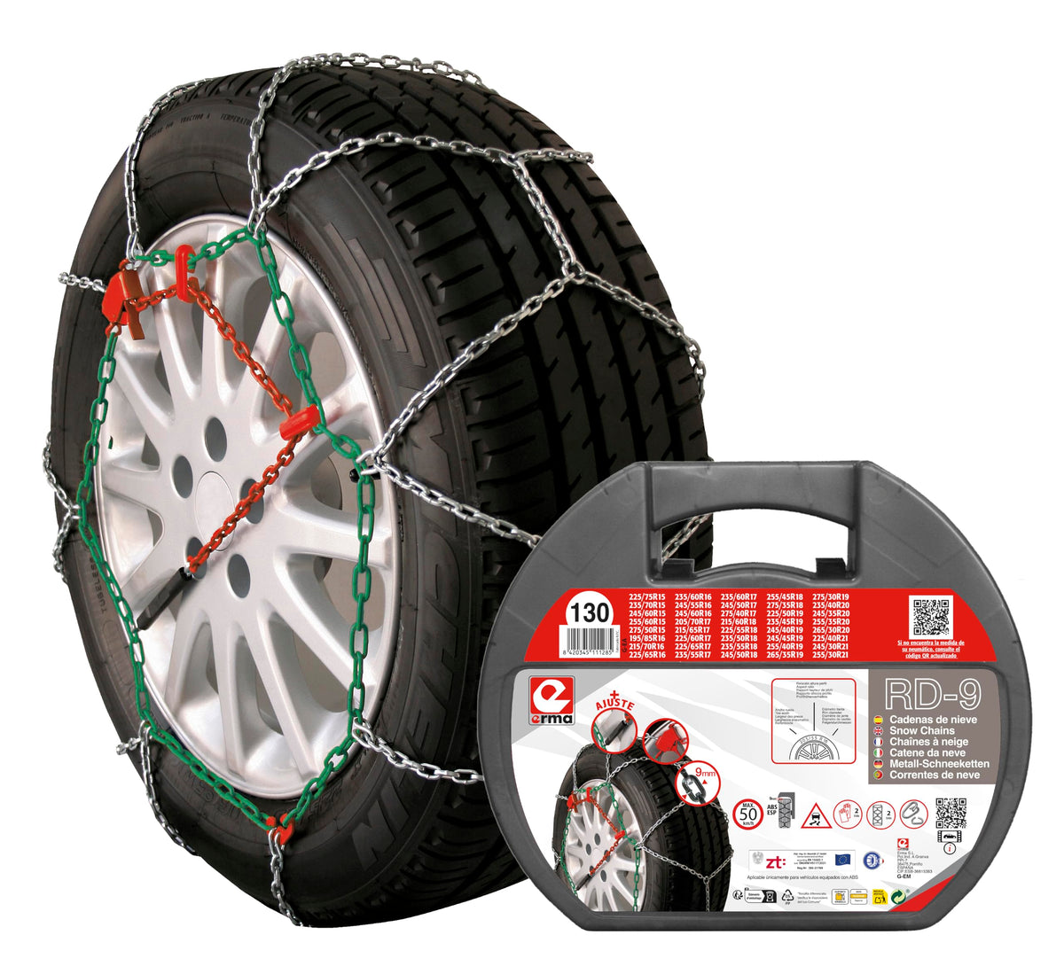 Resigilat| Lanturi de zapada marimea 130 R15-R19 RD9, metalice 9 mm, manusi incluse in pachet