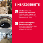 T.I.P. Schmutzwasser Tauchpumpe - Baupumpe Edelstahl (30.000 l/h Fördermenge, 13m Förderhöhe, 1,3bar Druck, 1.800W, 45mm Korngröße, Waschlauge, heißes Wasser bis 95°C) Extrema 500/13 IX, 30171