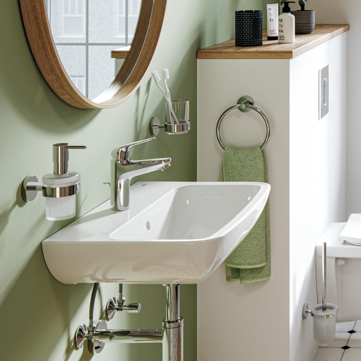 |Resigilat| GROHE Swift baterie chiuvetă baie, cromată, 16 cm, cu ventil de scurgere, unealtă 3-în-1, instalare ușoară, 24316001