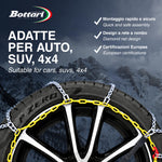 Bottari [Goodyear] 18833 lanțuri de zăpadă „Rapid T2”, 9 mm, mărimea 130, compatibile cu ABS și ESP