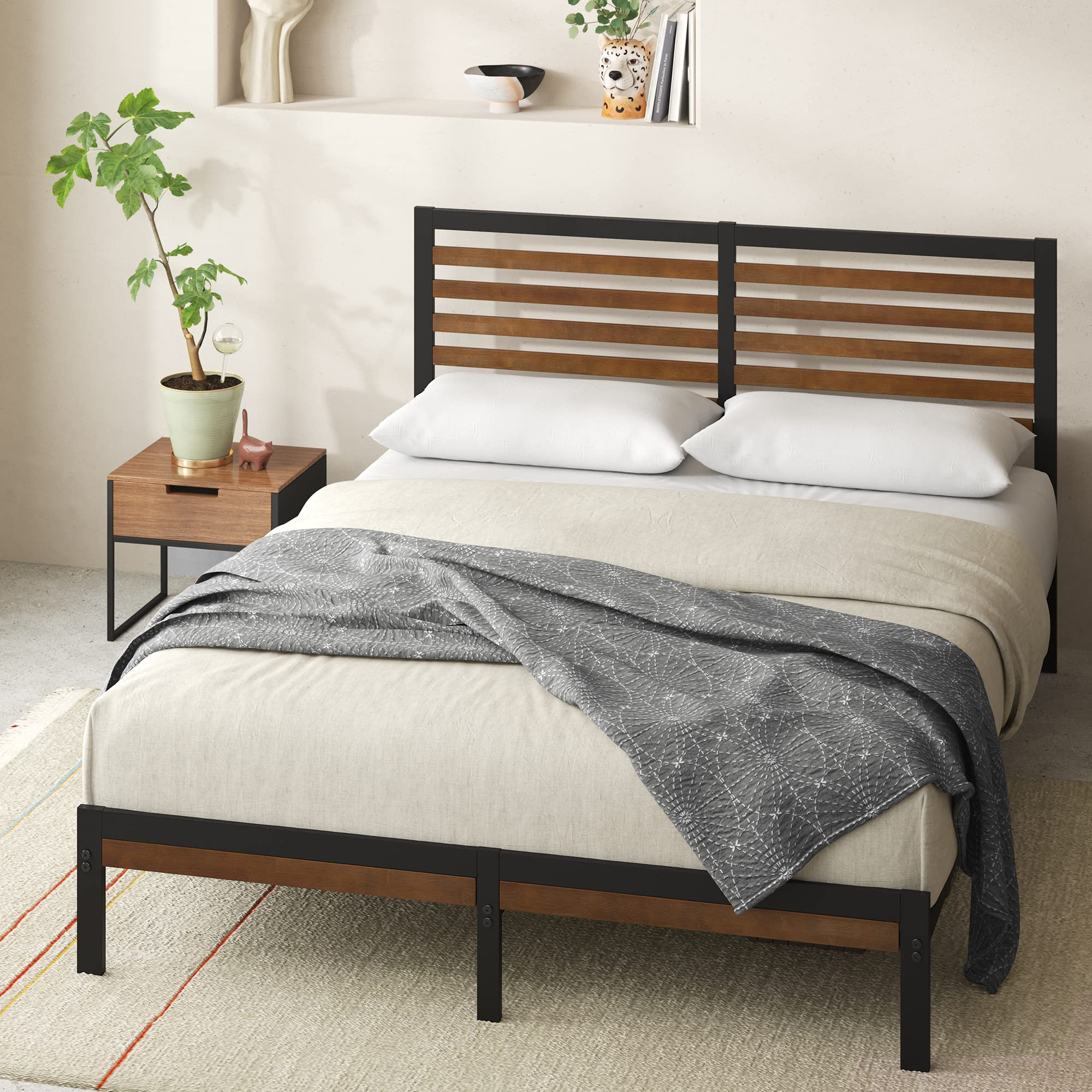 Zinus Kai Bamboo and Metal Platform Bed Frame