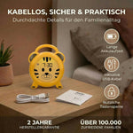 Resigilat|Alecto BC100TIGER ceas desteptator pentru copii, reincarcabil USB, galben