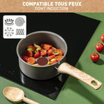 Resigilat|Tefal Renew cratita cu coada, 20 cm, ceramica, invelis antiaderent, aspect de lemn