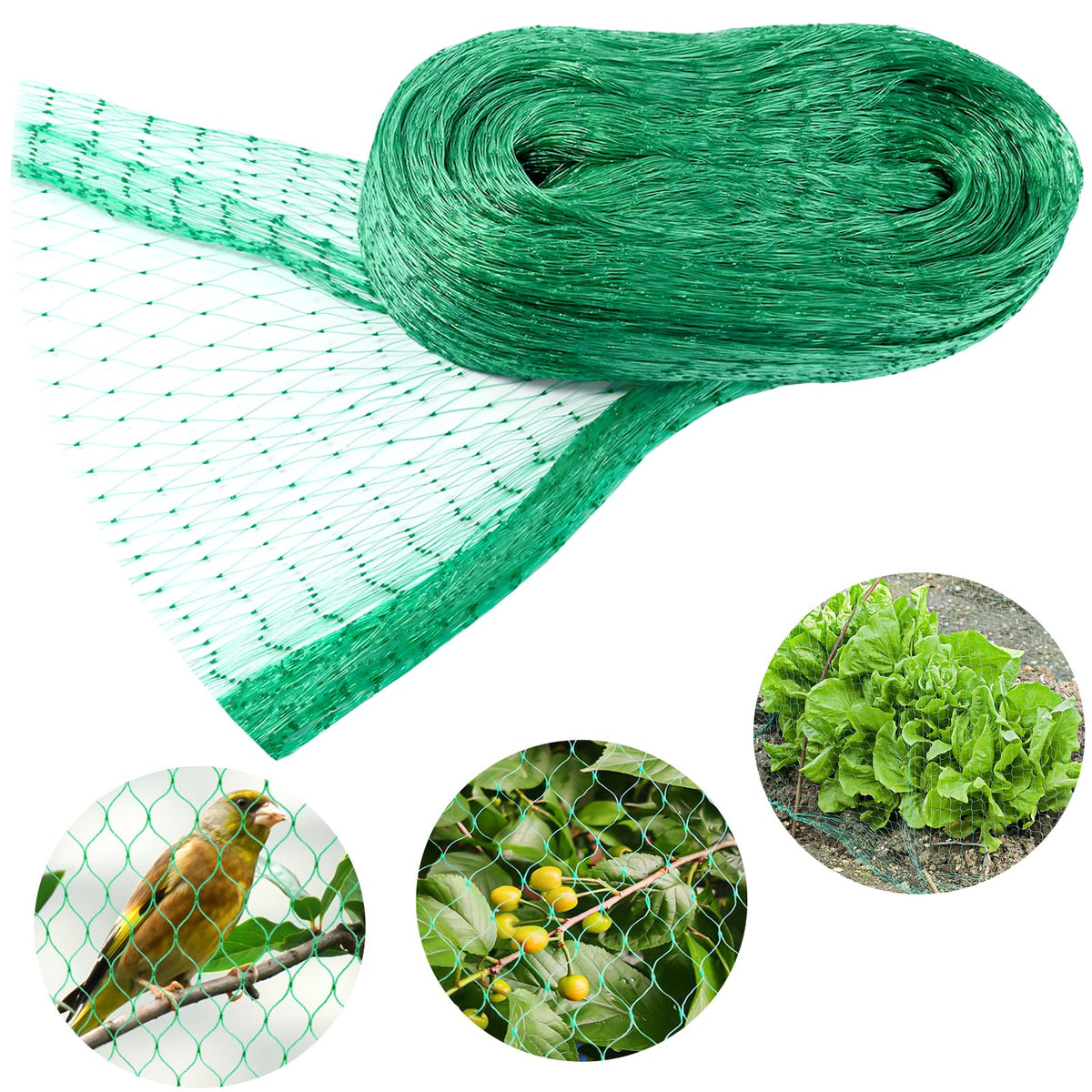 Resigilat|LINSOCLE plasa protectie pasari 6 x 10 m, verde, plasa gradina pentru pomi fructiferi, legume si plante