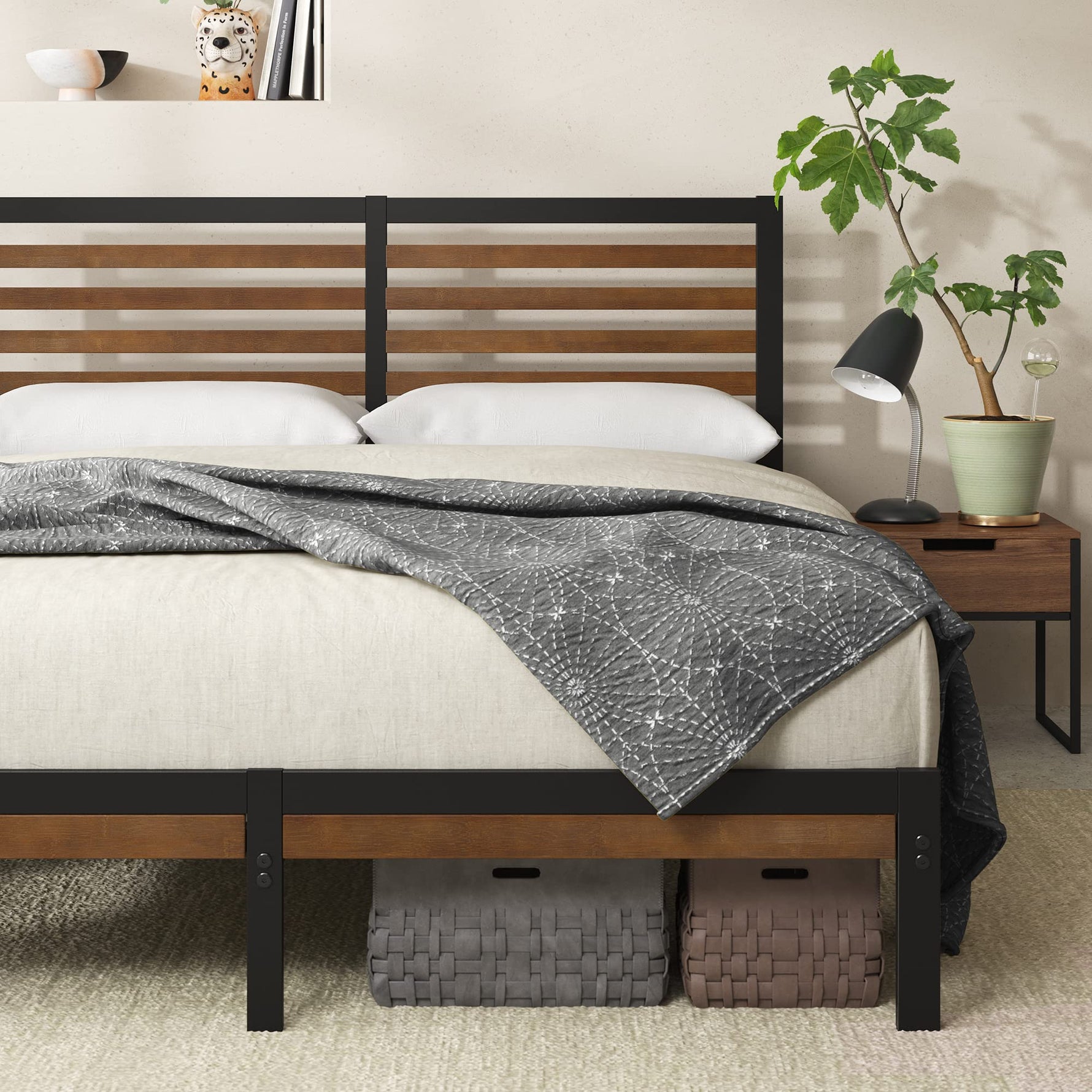 Zinus Kai Bamboo and Metal Platform Bed Frame