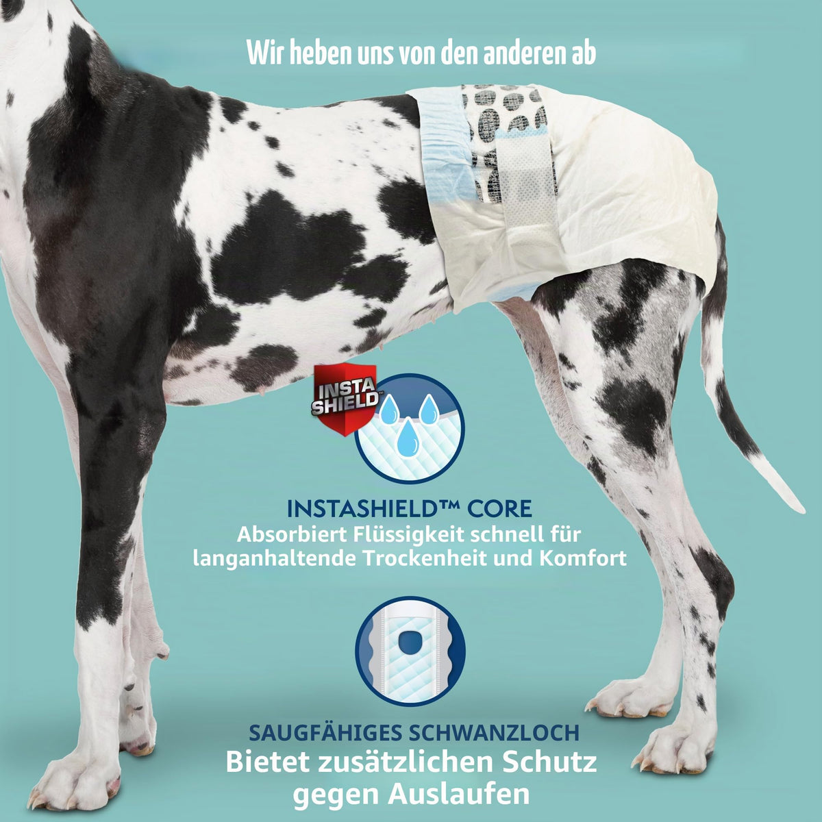 Resigilat|Scutece de unica folosinta Simple Solution True Fit pentru catei femele, super absorbante, indicator de umezeala, XXL, 12 bucati