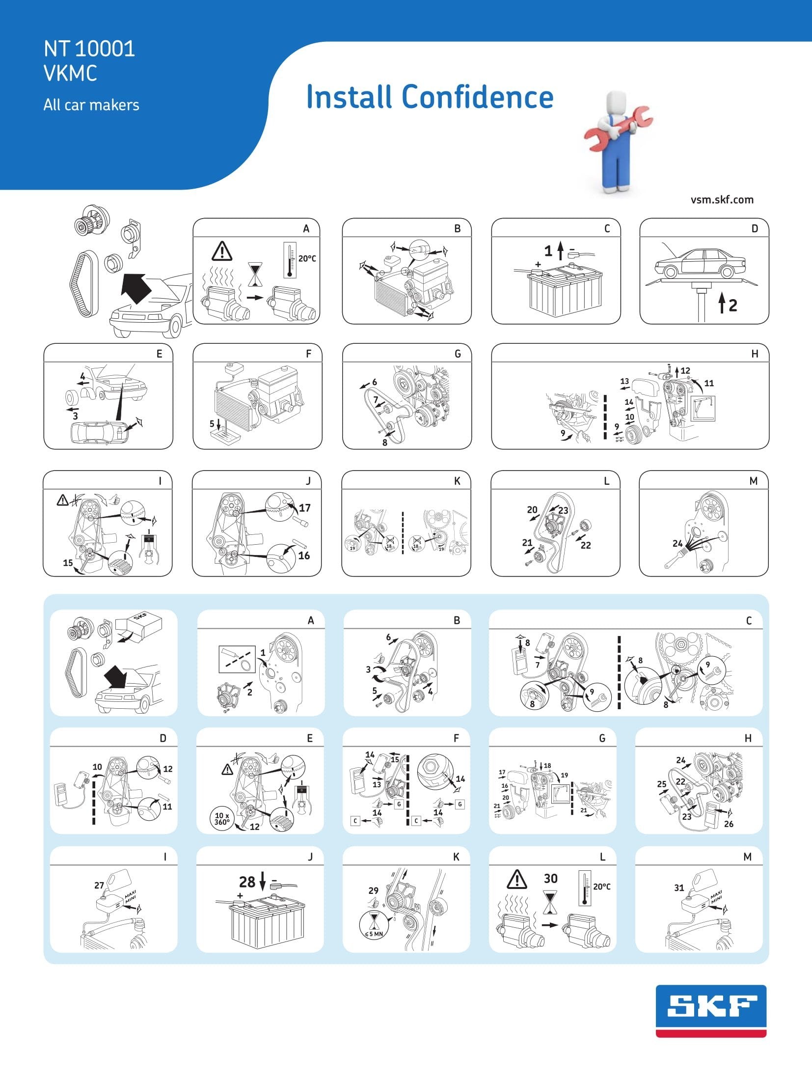 SKF VKMC 01148-2 Water Pump and Timing Belt Set Black