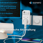 Resigilat|Sonero priza cu temporizator si functie countdown, 230 V, USB si USB-C, programabila, alba