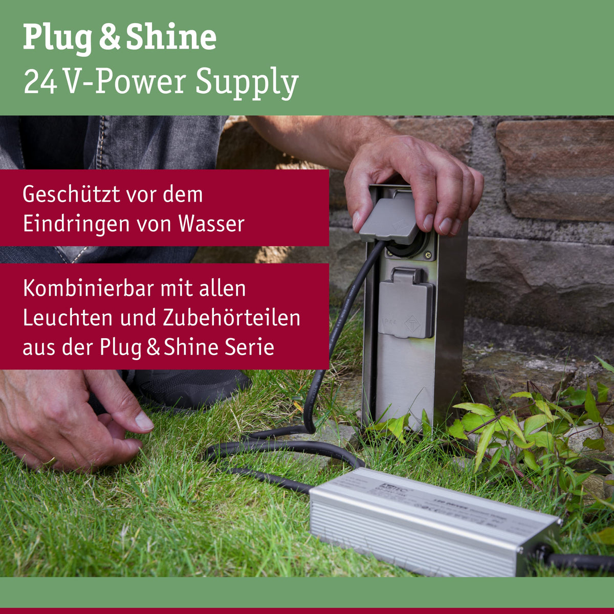 Resigilat|Paulmann Plug&Shine transformator pentru sistem de iluminat, 75 W, argintiu, 98849