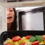 Resigilat|Set 10 caserole Meal Prep Relaxdays, 1 compartiment, 1000 ml, etanse, compatibile cu microunde, plastic, negre