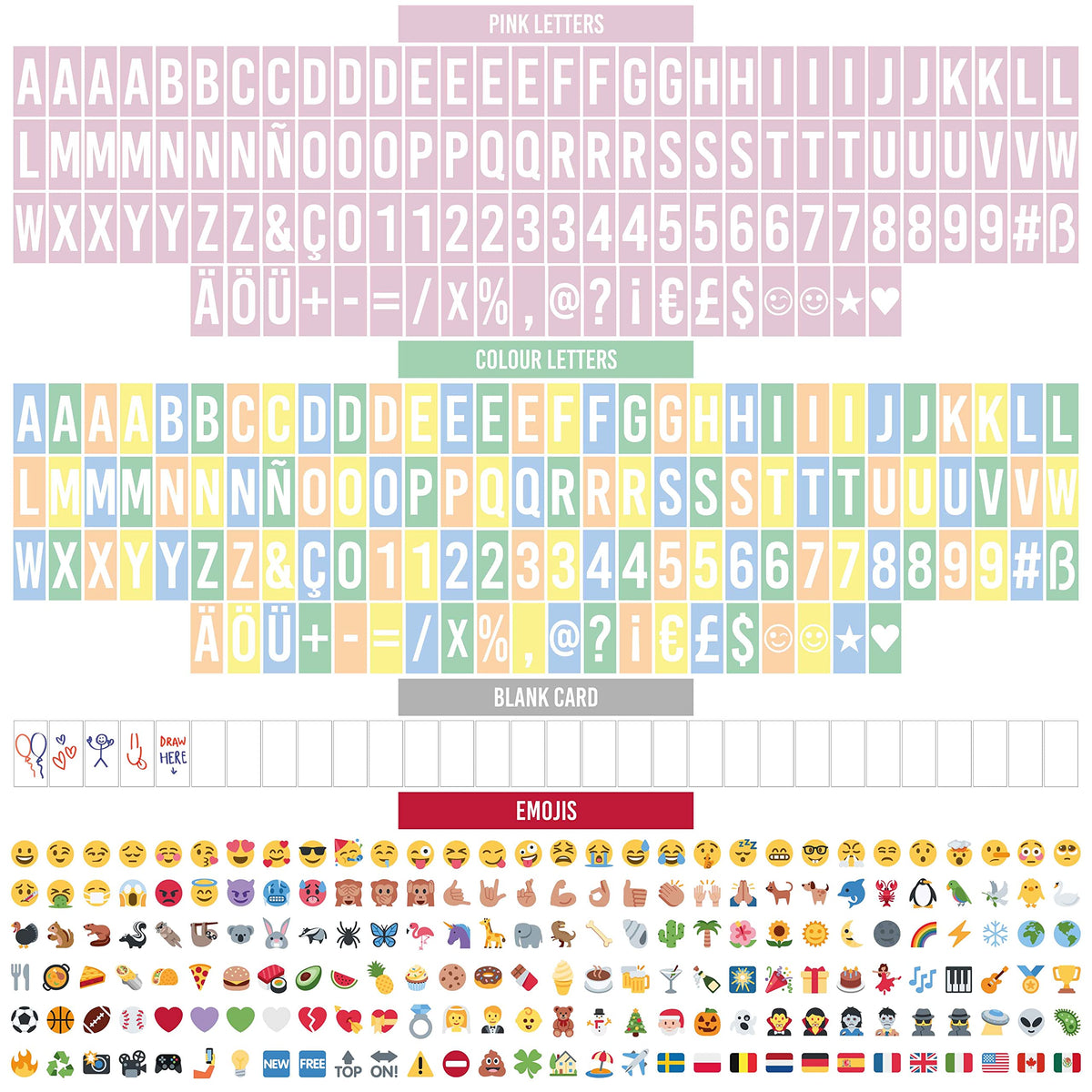 Resigilat|BONNYCO Light Box A4 roz, cu 400 litere si simboluri, caractere Ä Ö Ü ß, emoji, 2 markere si USB