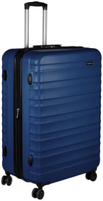 Amazon Basics Hartschalen-Koffer Groß - Erweiterbares ABS-Reisegepäck mit 4 Doppel-Spinnerrädern - Kratzfest und Leicht - 78 x 52,6 x 32cm - Marineblau